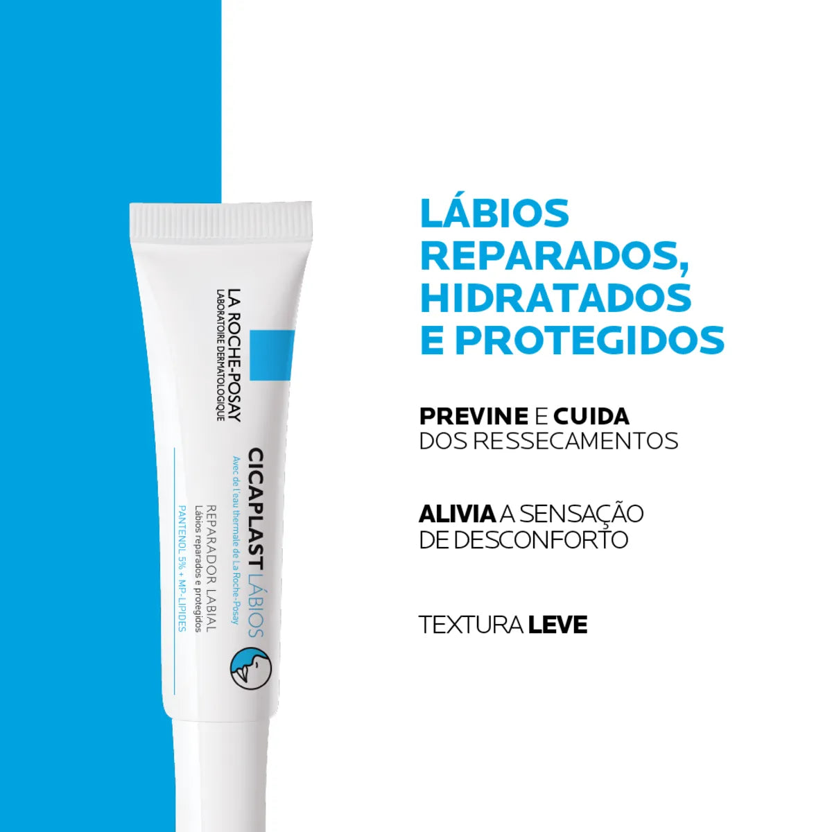 La Roche-Posay, Cicaplast Lábios 7,5ml, Reparador labial, hidratante para os lábios, calmante para a área dos lábios