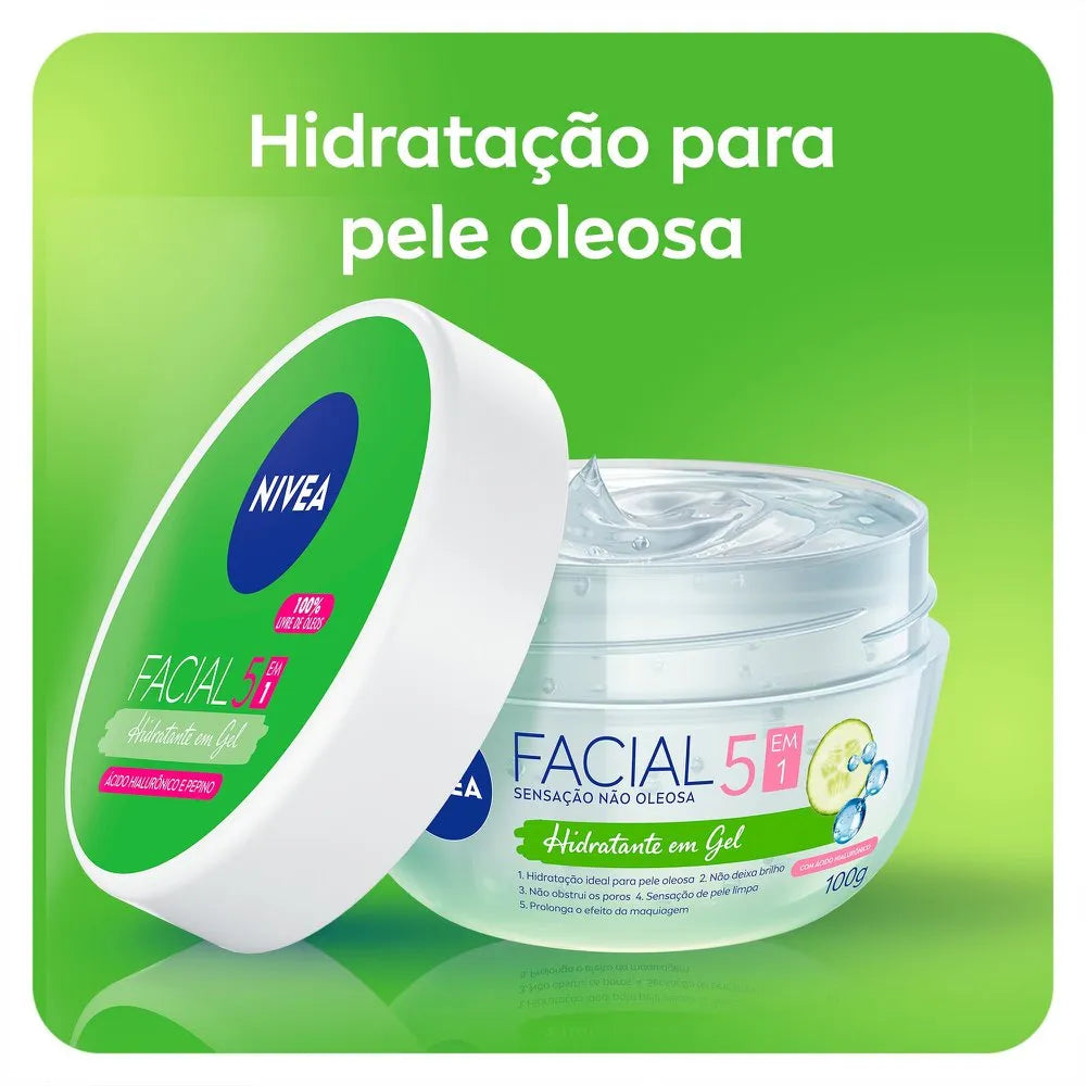 NIVEA Creme Facial Hidratante em Gel – 100g - Pepino