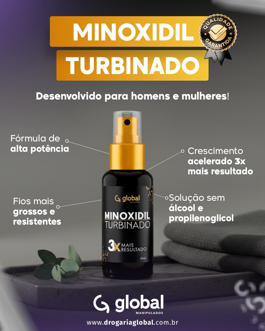 Minoxidil Turbinado – Tecnologia Avançada para um Crescimento Capilar Três Vezes Mais Rápido