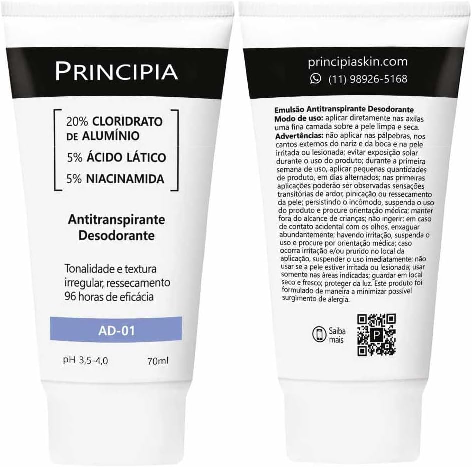 Principia AD-01 – Desodorante Antitranspirante Clareador 70ml