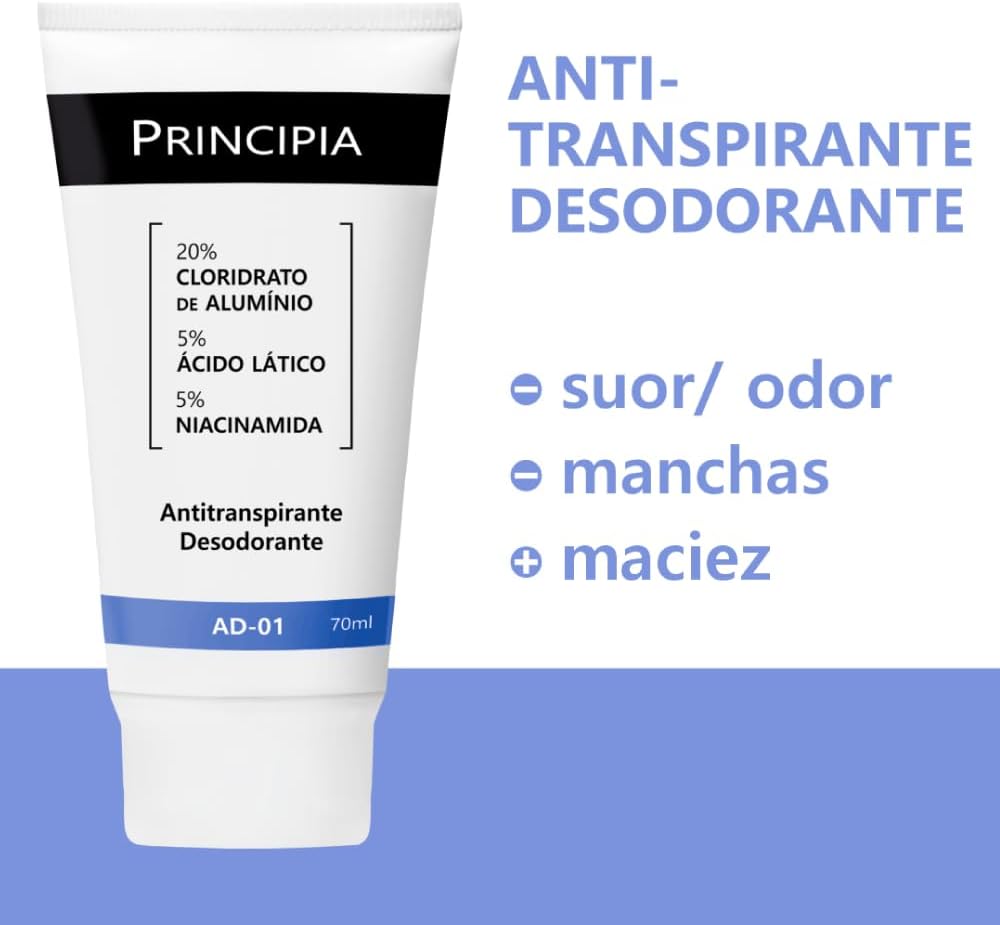 Principia AD-01 – Desodorante Antitranspirante Clareador 70ml