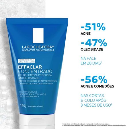 Gel de Limpeza Facial para Pele Oleosa La Roche-Posay - Effaclar Concentrado 150g