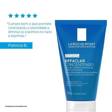 Gel de Limpeza Facial para Pele Oleosa La Roche-Posay - Effaclar Concentrado 150g