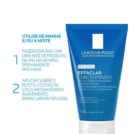 Gel de Limpeza Facial para Pele Oleosa La Roche-Posay - Effaclar Concentrado 150g