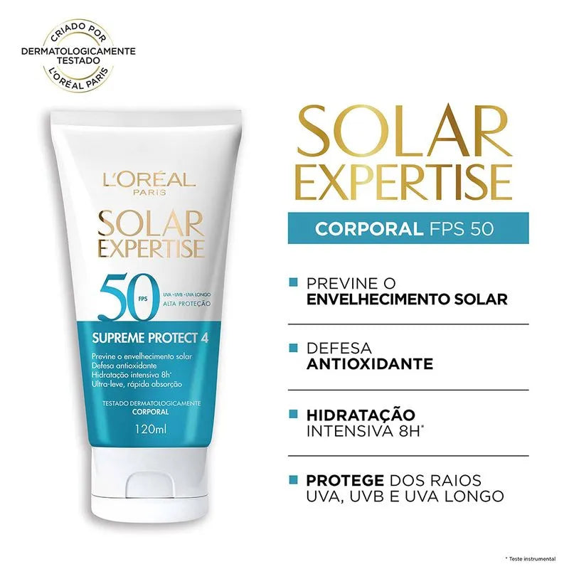 Protetor Solar Corporal L’Oréal Paris Solar Expertise Supreme Protect 4 FPS 50 – 200ml