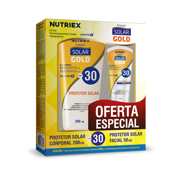 Kit Protetor Solar Gold FPS 30 Corporal 200ml + Facial 50ml
