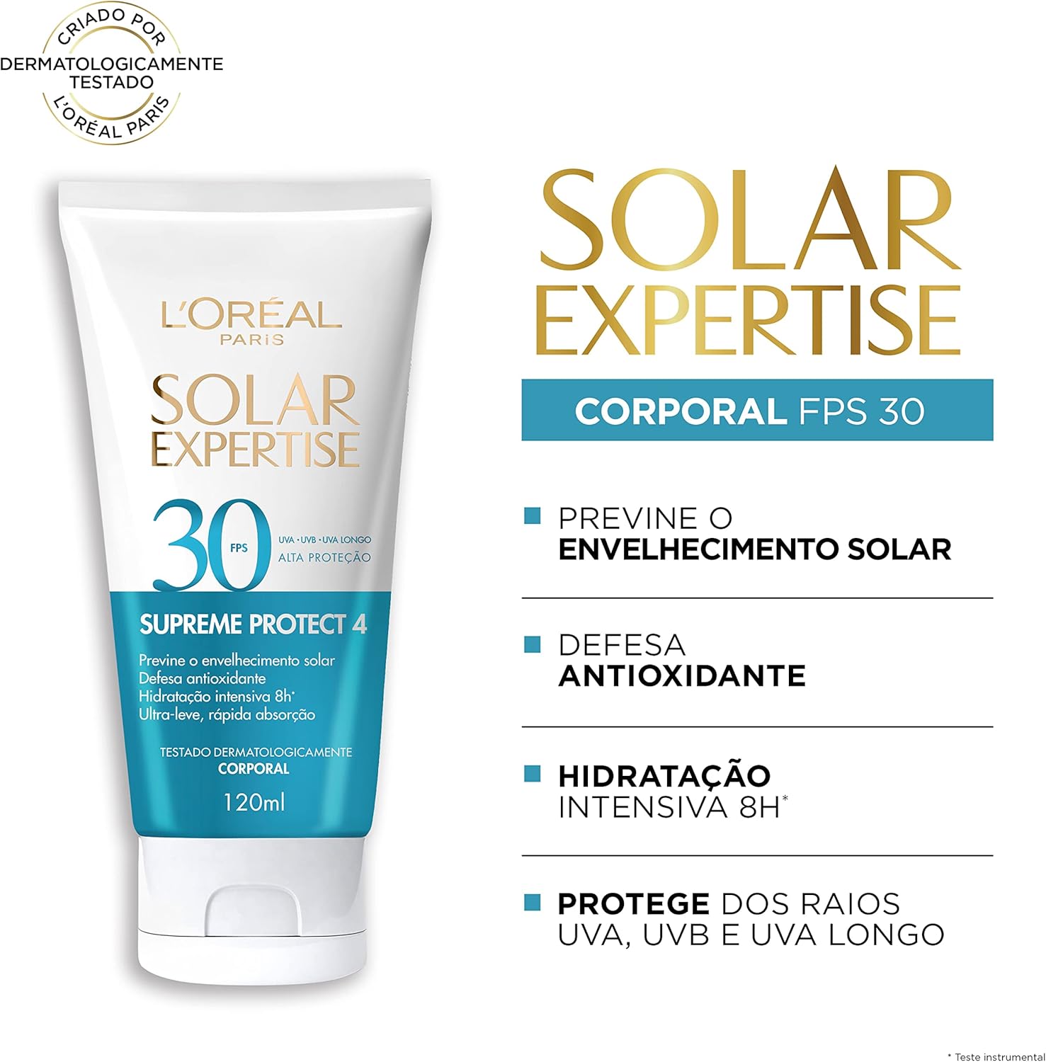 L'Oréal Paris Solar Expertise Supreme Protect Protetor Solar Corporal com Defesa Antioxidante, Hidratação Intensiva, Previne Manchas Solares e Resistente à Água