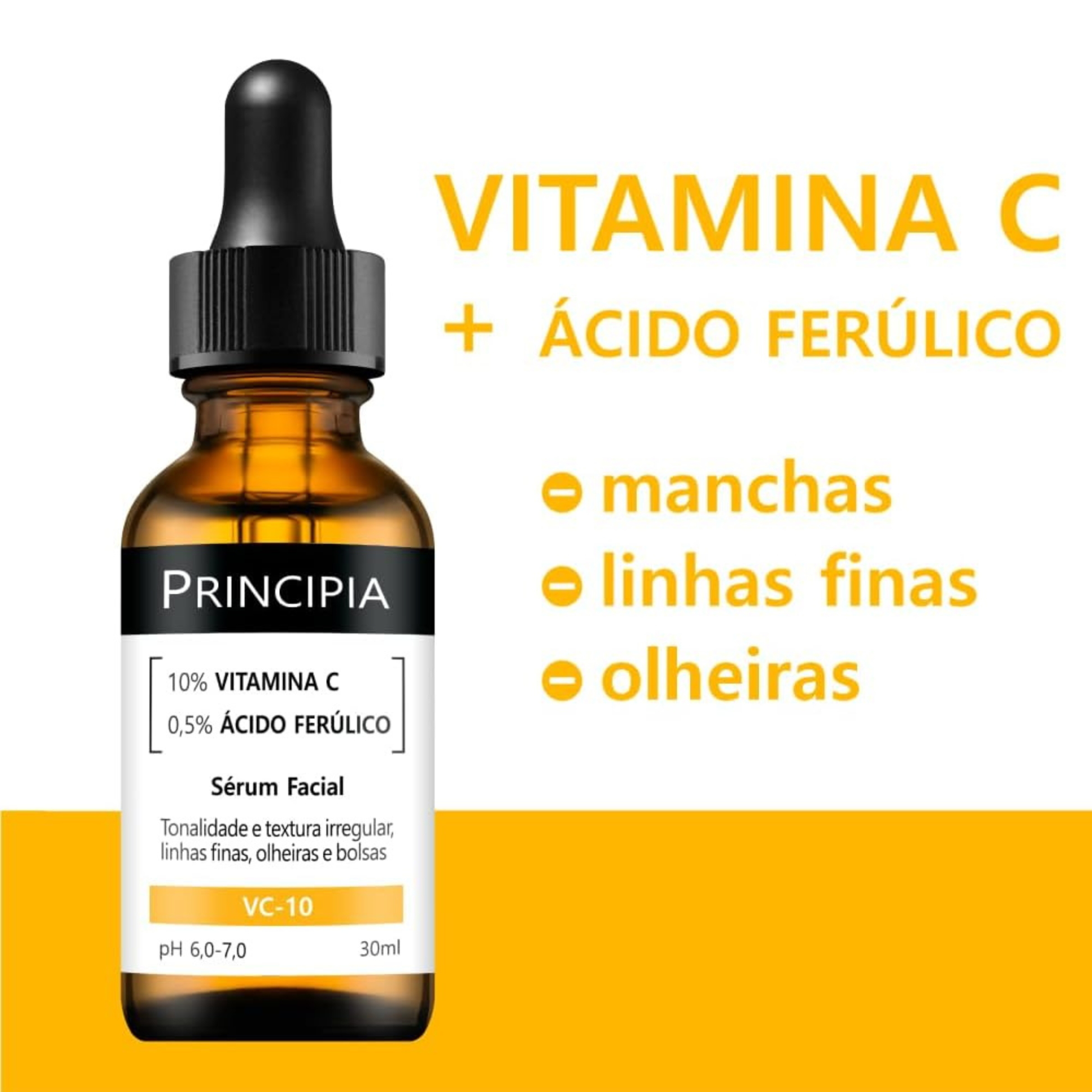 Sérum Facial 10% Vitamina C + 0,5% Ácido Ferúlico (VC-10) 30ml
